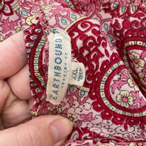 Earthbound Pink Paisley Boho Strapless Tie Back Midi Dress XXL - Picture 8 of 10